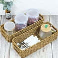 thumbnail image 4 of Imitation Rattan Storage Basket Desktop Daily Necessities Basket Hollow Handle Basket, 4 of 7