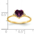 thumbnail image 2 of Primal Gold 14 Karat Yellow Gold 6mm Heart Rhodolite Garnet and VS Diamond Ring, 2 of 4