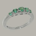thumbnail image 2 of LBG British Made Solid 10k White Gold Natural Emerald Womens band Ring - 33 size options - Size 10.25, 2 of 6
