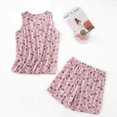 thumbnail image 2 of Defitshape Women's Pajamas Set Cotton Printed Pjs Short 2 Piece Cartoon Shorts Comfy Lightweight Sleeveless Drawstring Summer Lounge Set Style3 Medium, 2 of 4
