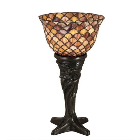 Meyda Lighting 14"H Tiffany Fishscale Mini Lamp 108935