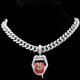 thumbnail image 1 of Hip Hop Dollar Tongue Pendant Necklace for Men Women Bling Rhinestone Cuban Link Chain Iced Out Hip Hop Necklace Charm Jewelry, 1 of 5