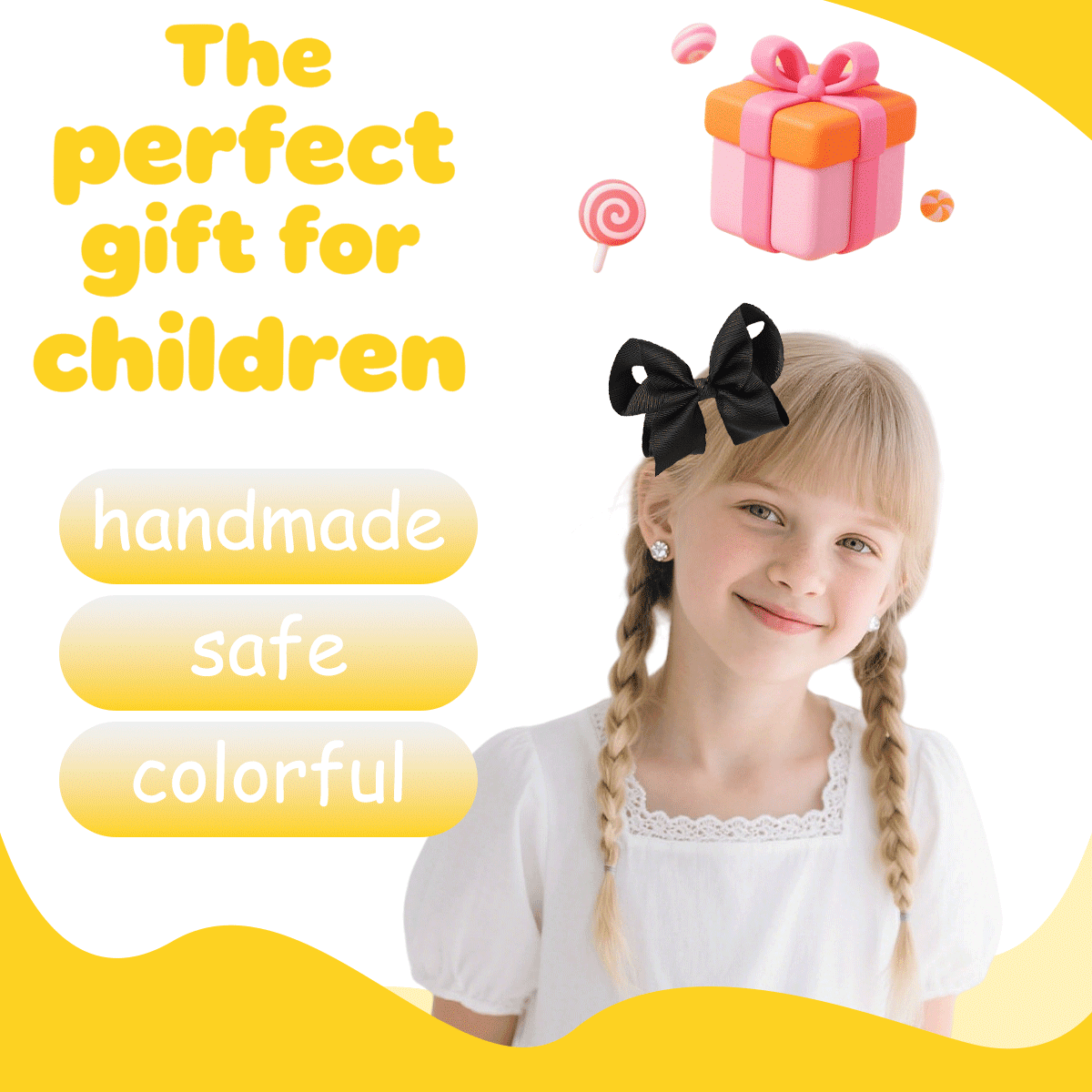 JoyBowie 24pcs Hair Bows Set, 12pcs 3In & 12pcs 4.5In Grosgrain Ribbon Alligator Clips for Girls