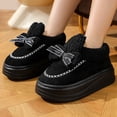 thumbnail image 5 of Zapatillas de algodón de tacón alto y suela gruesa para el hogar de las mujeres Zapatillas de conejo lindas de estilo coreano de invierno más terciopelo para mantener el calor y antideslizantes para a, 5 of 5