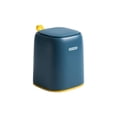thumbnail image 1 of Ounissouiy Silicone - desktop paper basket trash covered press makeup storage storage mini type, paper can, basket debris office Suministros de limpieza para el hogar Azul oscuro, 1 of 6