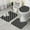 Black And White, variant on Black and White Geometric Lattice Pattern Bathroom Rugs Sets 3 Piece,Toilet Cover Set,Absorbent Non Slip Bathroom Mats Sets with U-Shaped Contour Rug Toilet Rug Set