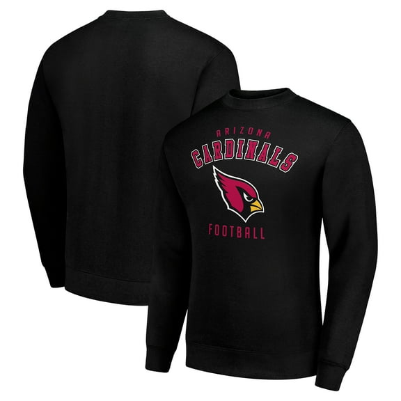 Men's Starter Black Arizona Cardinals Team Logo Pullover Sweatshirt