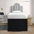 thumbnail image 2 of HNB Store Twin XL Dorm Bed Skirt | 42" inch Drop Length Pleated Dorm Bedskirt | Microfiber | Black, 2 of 7