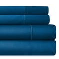 thumbnail image 2 of Bed Sheet Set 1000 Thread Count Sateen Weave Luxury Deep Pocket Sheet Set, Premium Hotel Quality Sheet Set, Egyptian Cotton Blend Queen Size, Denim, 2 of 3