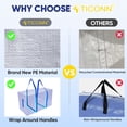thumbnail image 3 of TICONN 4 Pack Extra Large Moving Bags with Zippers & Carrying Handles, Heavy-Duty Storage Tote for Space Saving Moving Storage (Blue), 3 of 10