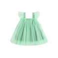 thumbnail image 1 of xiaxaixu Bébé Enfants Fille Robe de Tulle, Mouche Manches Robe d'Été de Couleur Unie pour la Fête Quotidienne, 1 of 8