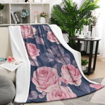 Pioneer Flower Blanket,Comfortable Soft Flannel Throw Blanket,All Season,Warm Lightweight Blankets for Sofa Bed Couch Living Room Chair,50"x60"(130x150cm)