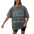 thumbnail image 2 of Women's Gameday Couture Grey Georgia Tech Yellow Jackets Oversized Snow Wash T-Shirt, 2 of 5