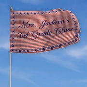 Personalized Patriotic Teacher Classroom Flag with Stick, 18" x 12"