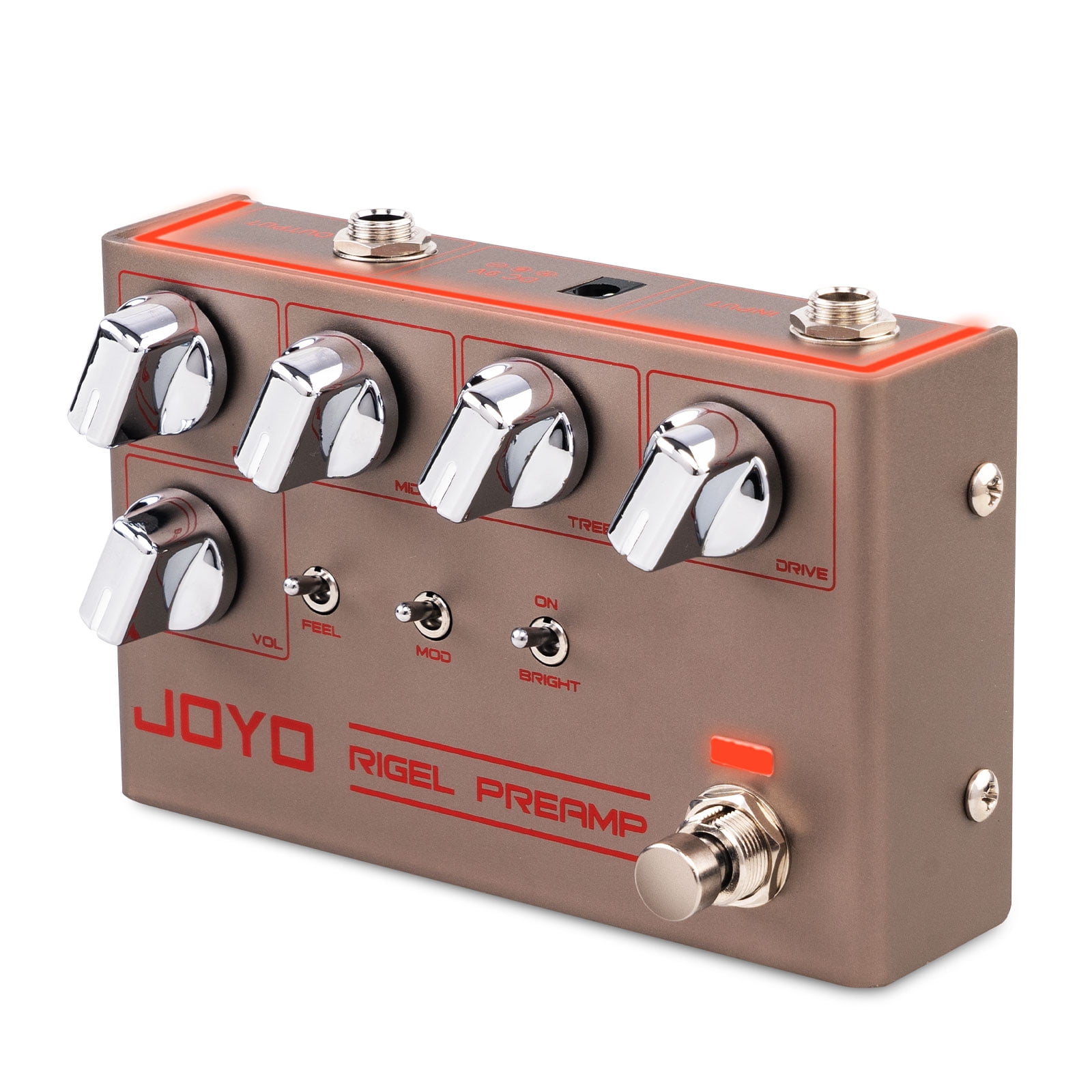 JOYO R-24 High Gain Overdrive Guitar Pedal Amplifier Simulation 3-Band EQ Clean Tone