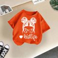 thumbnail image 1 of CHAOLEI T-Shirt Graphique Mignon pour Filles, Col Rond, Manches Courtes, Été, Décontracté, Orange, 5-6 Ans, 1 of 3
