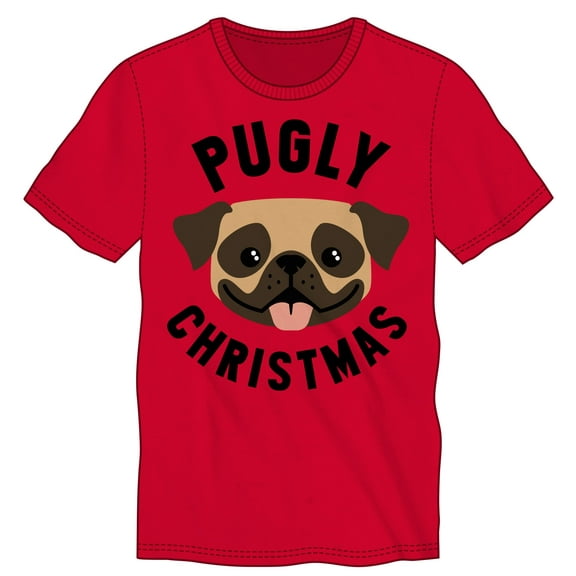 Men's Happy Pug Pugly Christmas Soft Hand Print Shirt-Medium