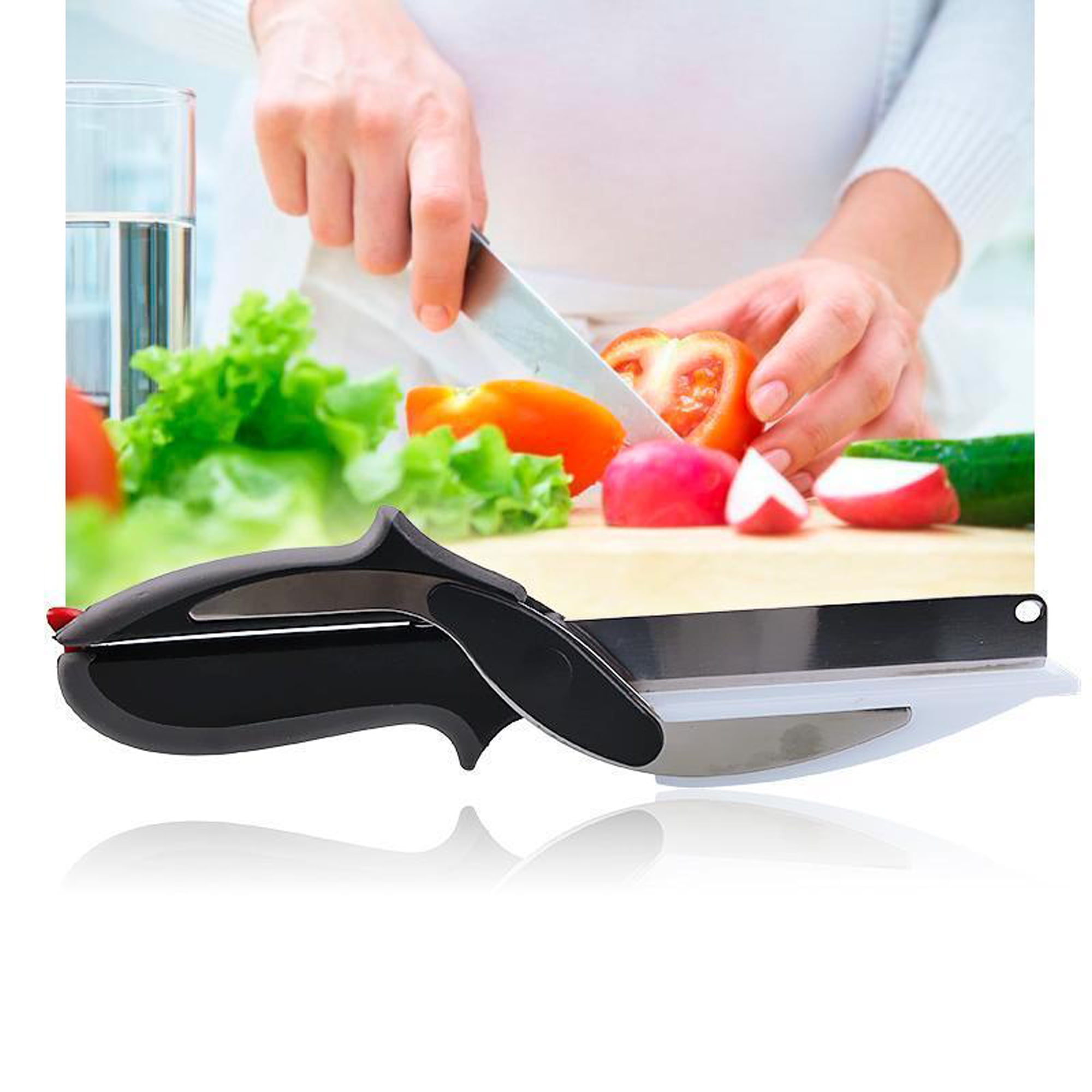 Smart Cutter Chopper with Cutting Board Stainless Steel