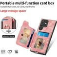 thumbnail image 4 of Phone Case for Samsung Galaxy S23 Ultra 5G Wallet Cover with Screen Protector and Wrist Strap Lanyard RFID Credit Card Holder Ring Stand Cell Accessories S23Ultra 23S S 23 23Ultra 6.8 inch Women Pink, 4 of 13