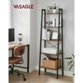 thumbnail image 2 of 5 Tier Vintage Ladder Shelf Bookshelf Industrial Bookcase Storage Rack Rustic Brown, 2 of 8