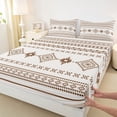 thumbnail image 5 of Manfei Southwestern Aztec Bed Sheets, Bohemian Brown Beige Fuul Size Sheets, Reversible 4 Pieces1 Flat Sheet + 1 Fitted Sheet + 2 Pillowcases, 5 of 6