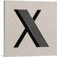 thumbnail image 1 of ARTCANVAS Beige Black Line Alphabet Letter X Canvas Art Print - Size: 18" x 18" (0.75" Deep), 1 of 9