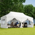 thumbnail image 2 of Gymax 10 x 20 FT Canopy w/ 6 Detachable Sidewalls Carrying Bag UPF50+ Sun Protection White, 2 of 10