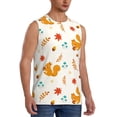 thumbnail image 2 of Kdxio Squirrel Maple Leaves And Nuts for Men's Muscle T-shirt,Sleeveless for Workout Running Athletic Gym Lounge Casual, 2 of 7