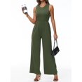 thumbnail image 5 of Vine Women Jumpsuits One Piece Jumpsuits for Women Dressy Casual Outfits Sleeveless Mock Neck Wide Leg Jumpsuits With Pockets S-2XL, 5 of 7