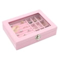 thumbnail image 3 of Caja organizadora , portátil, regalo, contenedor , estuche de viaje de almacenamiento ligero para mujeres, niñas, pendientes, bodas, aniversarios, cumpleaños Rosado Hugo Organizador de joyas, 3 of 10