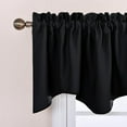 thumbnail image 3 of NICETOWN Blackout Curtain Valances, Rod Pocket Scalloped Window Valance Thermal Insulated Privacy Valance Curtain for Kitchen, Black, 52"x18", 1 Panel, 3 of 7