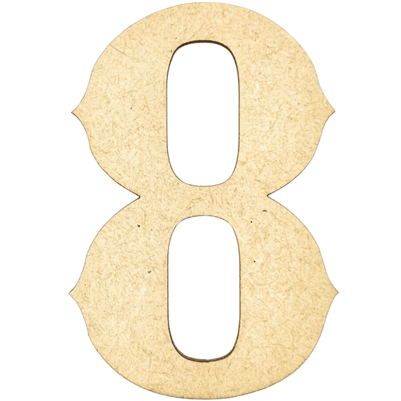 Krafty Supply 14" Tall MDF Letter 8 |1/8" Thick | Western Railroad | Wooden Letters | Craft Alphabet