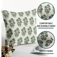 thumbnail image 5 of Green Floral Block Print Pillow Covers 16x16 Set of 2 Chinoiserie Flower Leaves Outdoor Decorative Throw Pillows Farmhouse Pillowcases Linen Cushion Case Decor for Home Sofa Couch Bed, 5 of 6