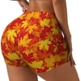 thumbnail image 1 of Fotbe Vintage maple leaves autumn Shorts Sin Costuras – Shorts Deportivos de Cintura Alta para Mujer, Elásticos para Gimnasio, Yoga, Running o Ciclismo-XX-Large, 1 of 8