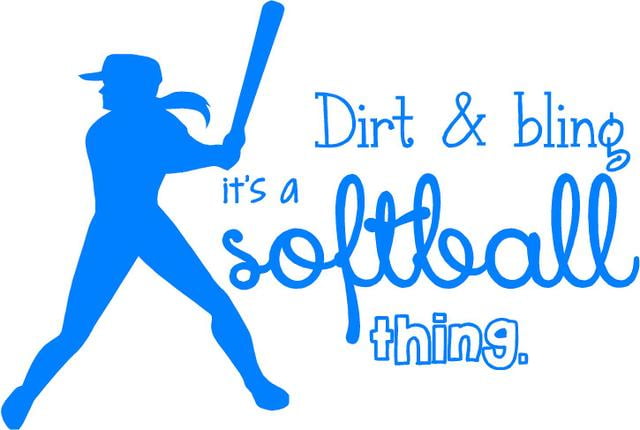 Softball Wall Lettering Vinyl Girls Decal Decor Art Teen