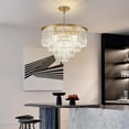 thumbnail image 7 of Depuley 23" Modern Crystal Chandelier Ceiling Light 4-Tier Luxury Chandeliers Gold Round Pendant Light Fixture Adjustable for Living Room Dining Bedroom Hallway, E12 Bulbs Included, 7 of 7