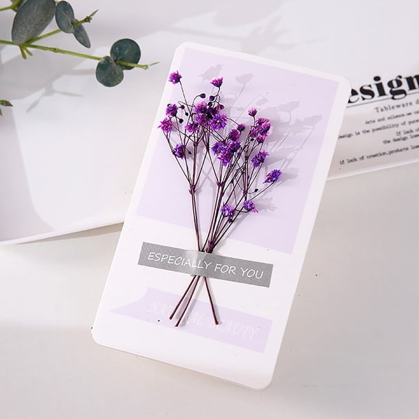 Tarjeta de Felicitación Xihbxyly con Flores Secas para El Día de la Madre Hecha a mano