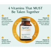 AlgaeCal D3 Complete - Vitamin D3 1000 IU and K2 with A, D, E & K Vitamins for Immune Support, 60 Softgels