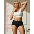 thumbnail image 5 of Buankoxy 6 Pack Women's High Waist Tummy Control Cotton Underwear Solid Color Brief Panties,Size 11, 5 of 5