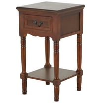 DecMode 16" x 29" Brown Wood 1 Drawer Accent Table, 1-Piece