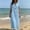 Light Blue#11, variant on Yteetum Women's Cotton Linen Summer Dresses Short Sleeve V Neck Button Maxi Dresses Sundress Casual Solid Loose Lightweight Breathable Quickly Dry Beach Vacation Dress