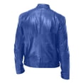 thumbnail image 4 of GXIPO Mens Leather Jacket Real Lambskin Cafe Racer Style Leather Biker Jackets For Men Royal Blue XL, 4 of 4