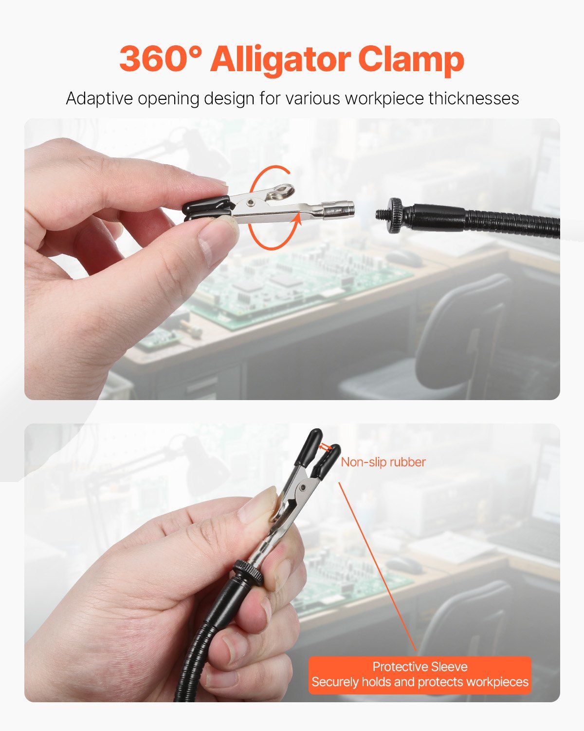 ESD Safe Helping Hands for Soldering | 4 Rotatable Arms with Magnifier for Precision Work