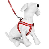 CUECUEPET Braided Choke Free Reflective Dog Harness and Leash for Daytime and Evening Walking
