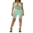 thumbnail image 2 of Combinaison Courte Sexy Ajourée pour Femmes, Col Halter, Dos Nu, Bodycon, Combinaison Y2K, 2 of 7