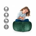 thumbnail image 2 of Baroque Storage Toy Bag Chair, Monochrome Style Natural Streaks Drawn by Hand, Stuffed Animal Organizer Washable Bag, Small Size, Hunter Green Mint Green, by Ambesonne, 2 of 3