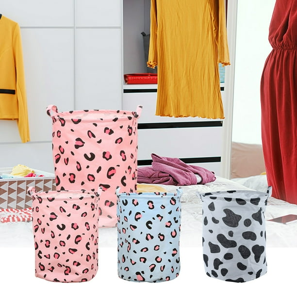 Cesta plegable de la ropa sucia con asas - Cesta plegable para ropa, 35x35x45cm, tela oxford, blanco azul rosa