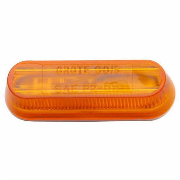 Grote Industries Clearance Light 45253 Incandescent; Oval; Amber Lens; White Polycarbonate Housing; With Pigtail