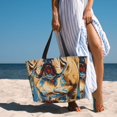 thumbnail image 6 of Balery Patriotic Bulldog Welcome Beach Travel Bag - Water-Resistant, Large Capacity Lightweight Tote with 7 Pockets for Women and Men - Perfect for Beach, Pool, Gym, and Travel, 6 of 7