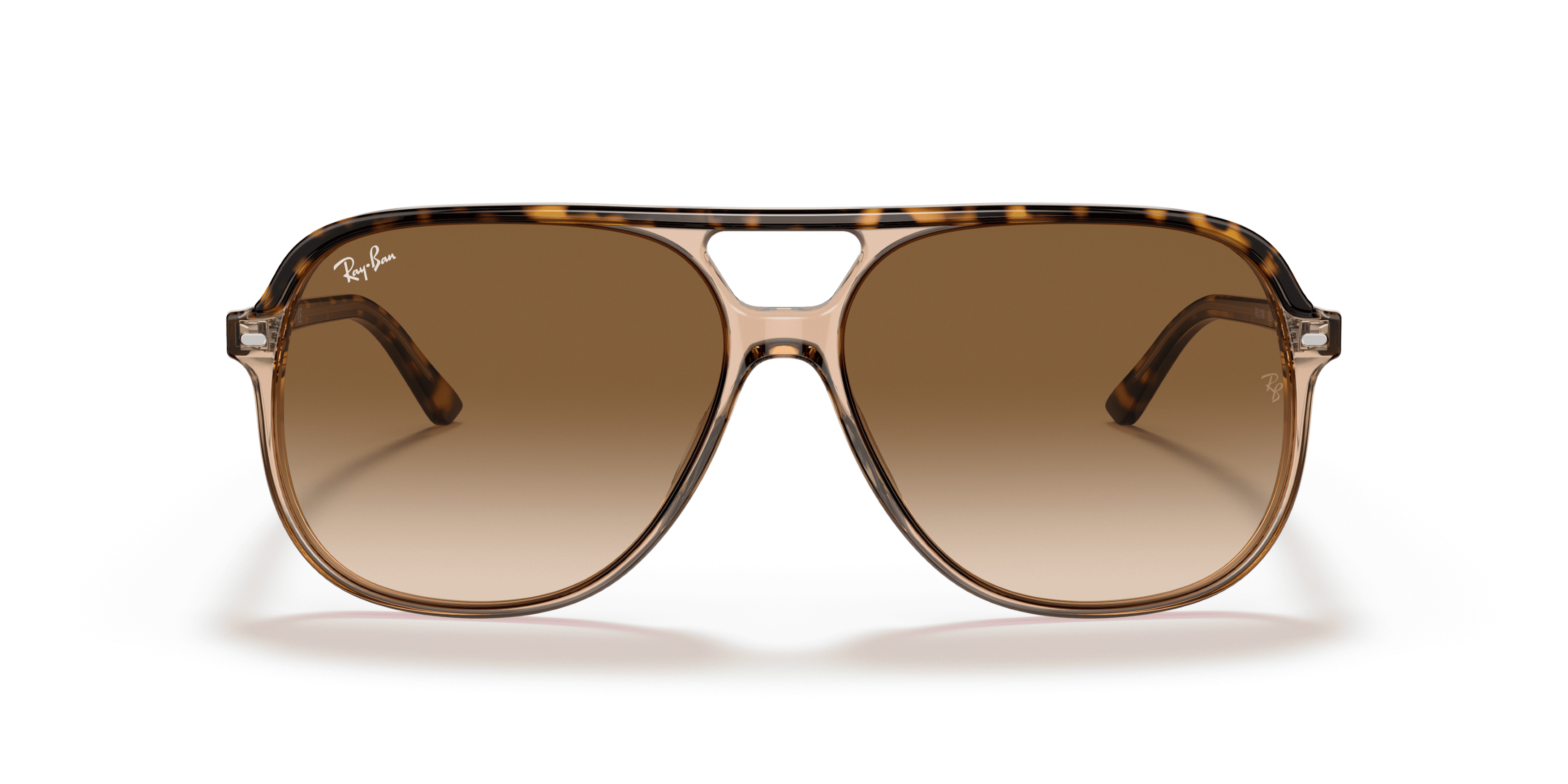 Ray-Ban Bill Sunglasses, Square Eyeglasses with Case, Havana On Transparent Brown/Light Brown Gradient, Size 56
